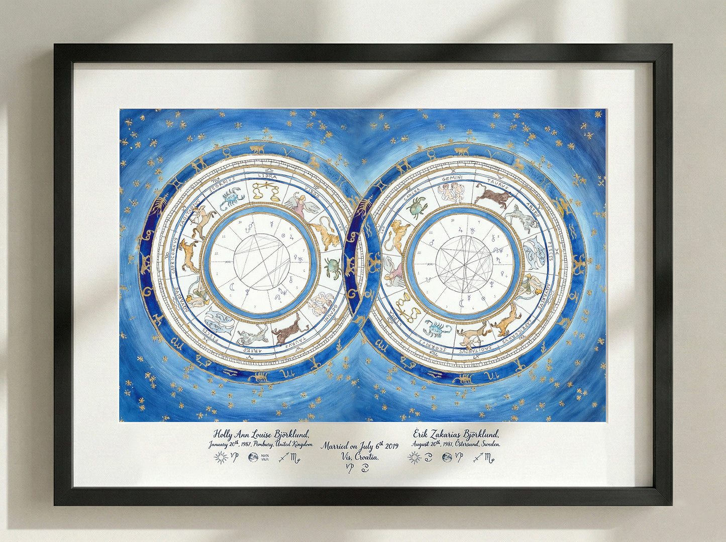 Original Midnight Blue, Custom Astrological Wedding Chart