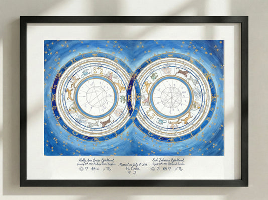 Original Midnight Blue, Custom Astrological Wedding Chart