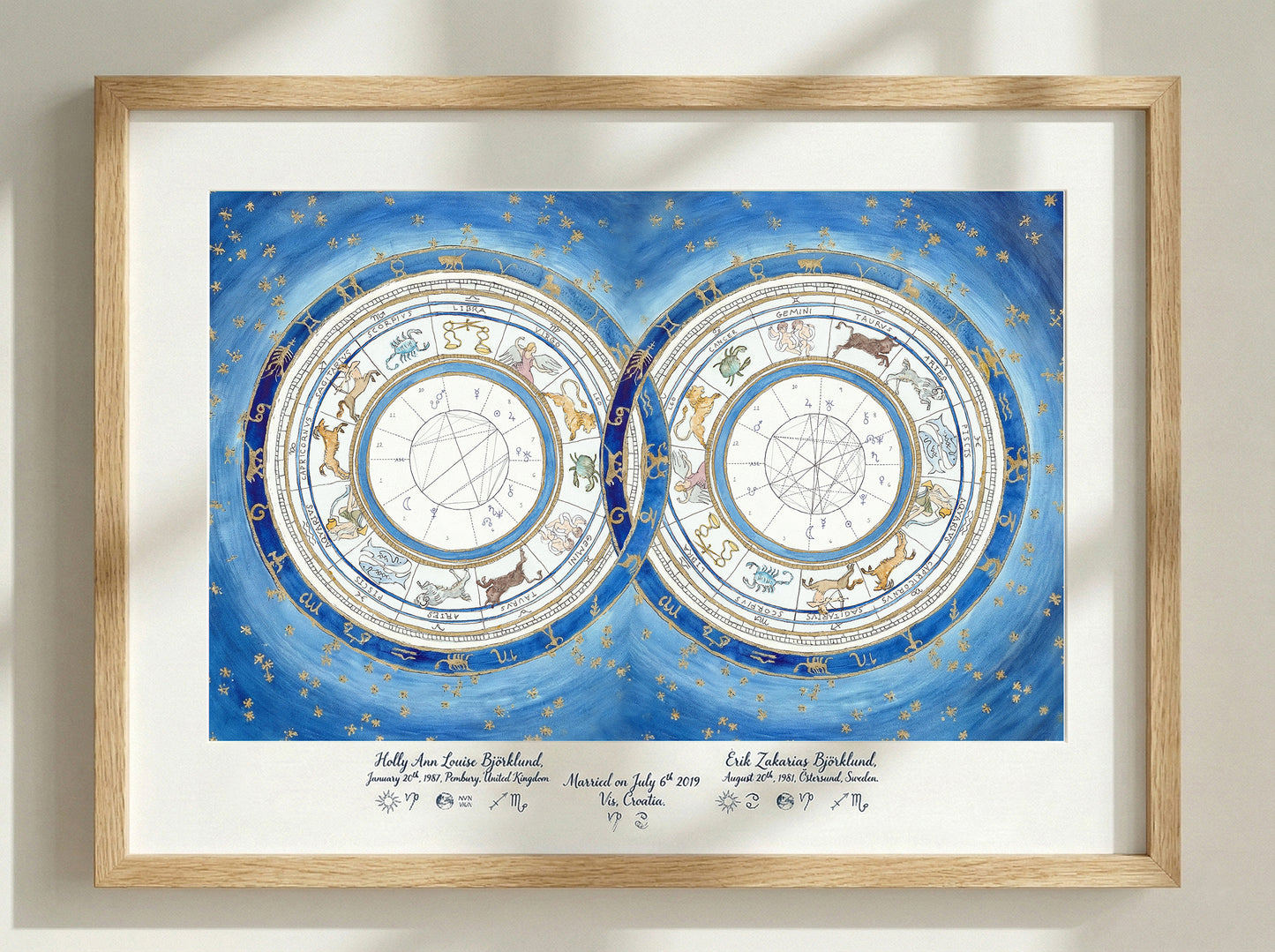 Original Midnight Blue, Custom Astrological Wedding Chart