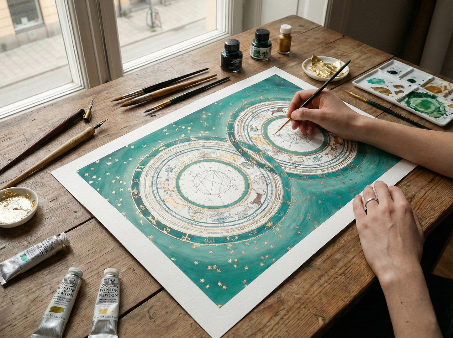 Original Emerald Green, Custom Astrological Wedding Chart